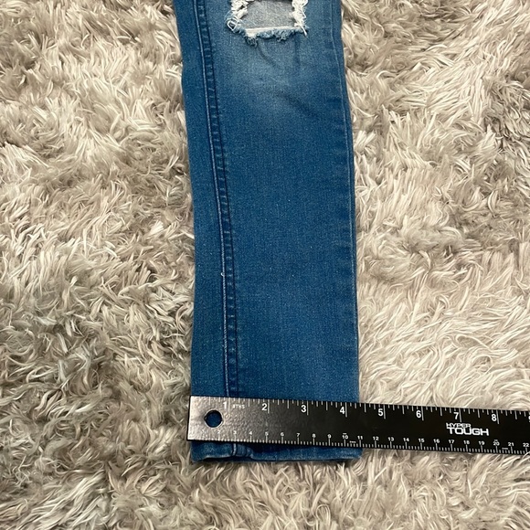 Father sons slim stretch ultra tapered ankle ripped light blue jeans - Picture 9 of 9